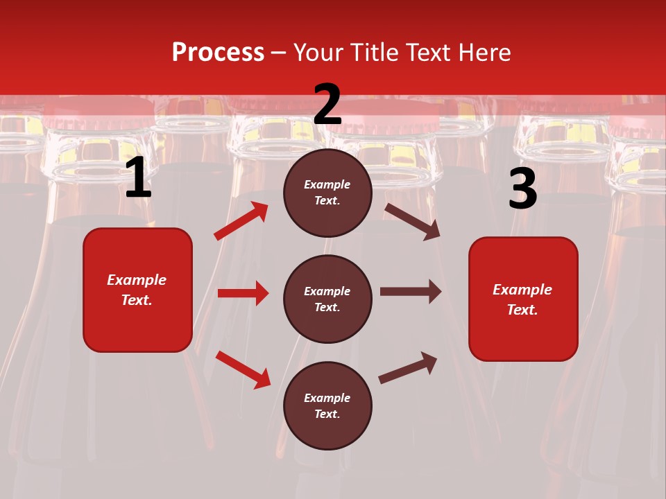 A Group Of Bottles Of Soda With Red Caps PowerPoint Template