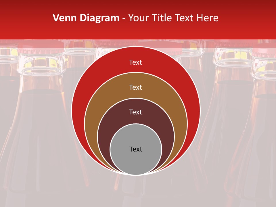 A Group Of Bottles Of Soda With Red Caps PowerPoint Template