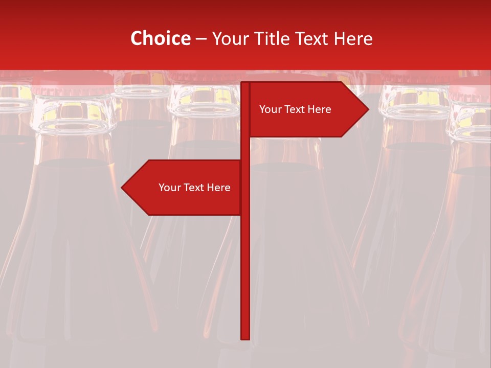 A Group Of Bottles Of Soda With Red Caps PowerPoint Template