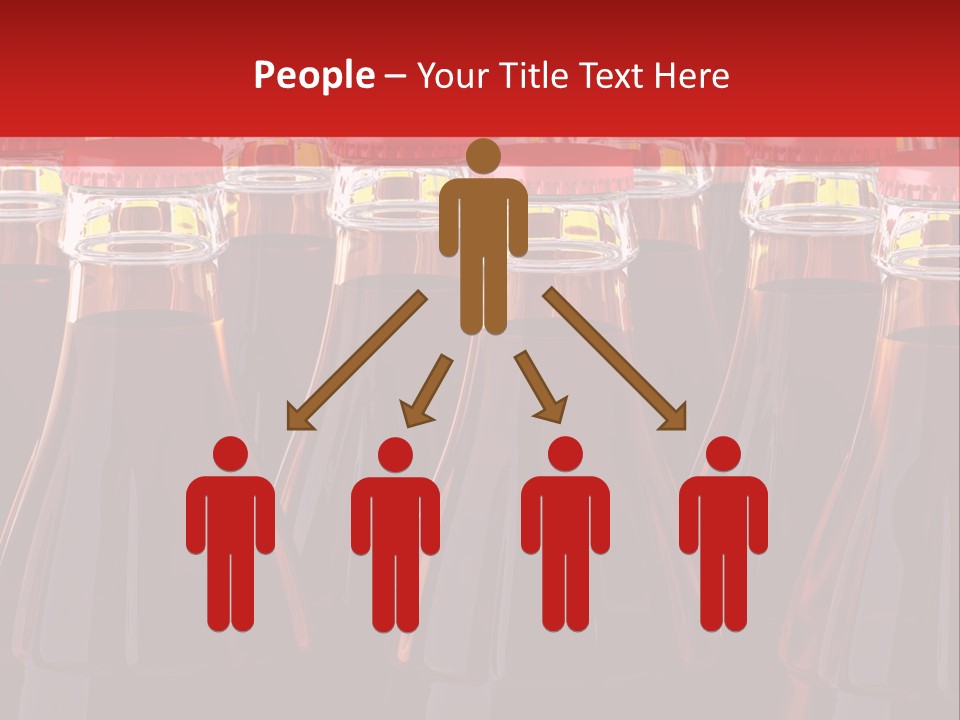 A Group Of Bottles Of Soda With Red Caps PowerPoint Template