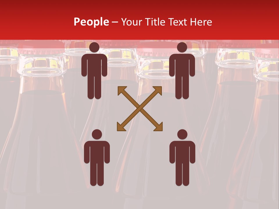 A Group Of Bottles Of Soda With Red Caps PowerPoint Template