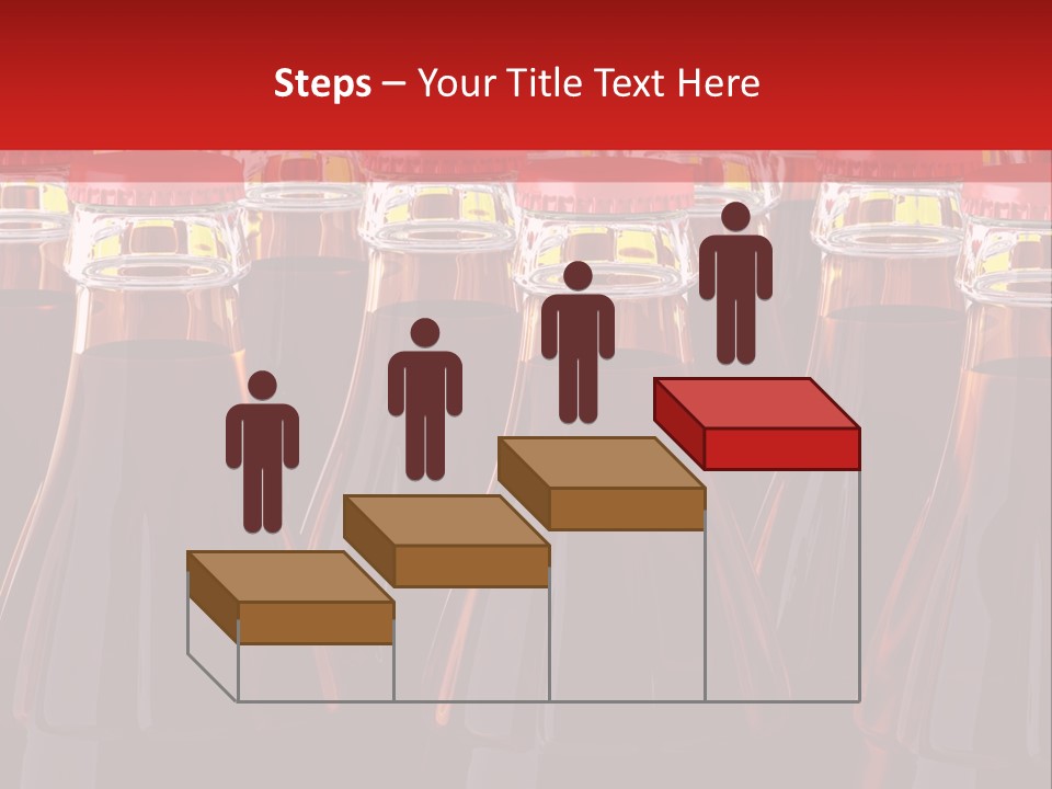 A Group Of Bottles Of Soda With Red Caps PowerPoint Template