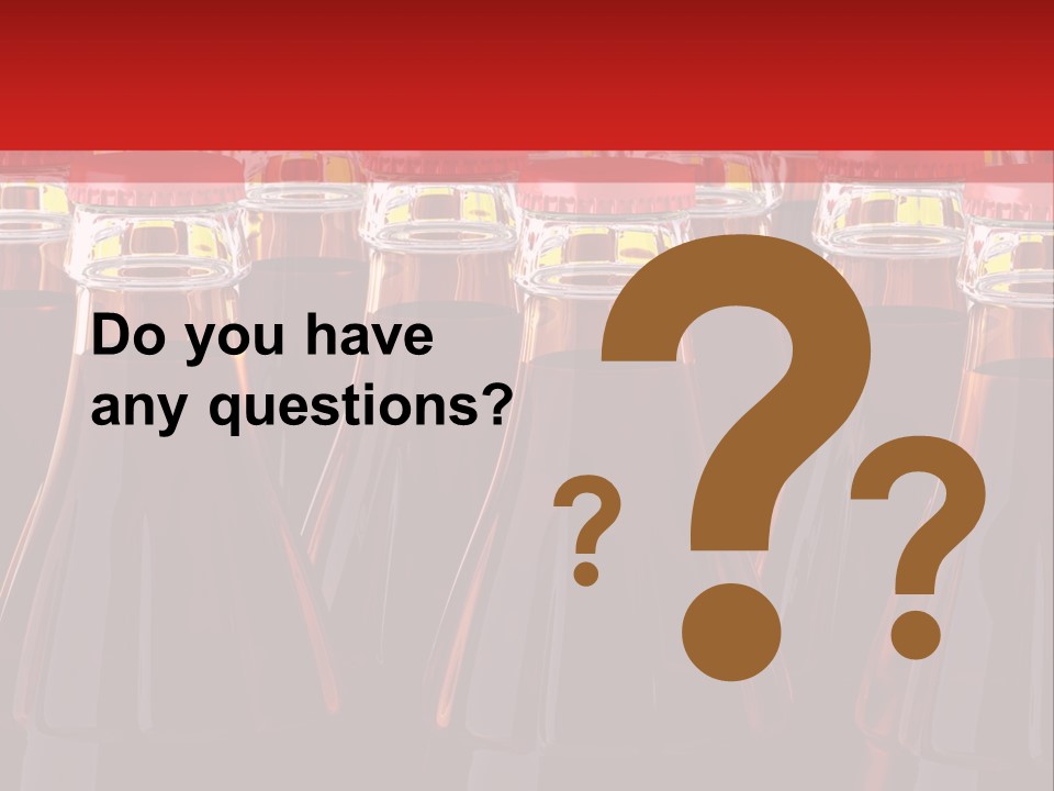 A Group Of Bottles Of Soda With Red Caps PowerPoint Template