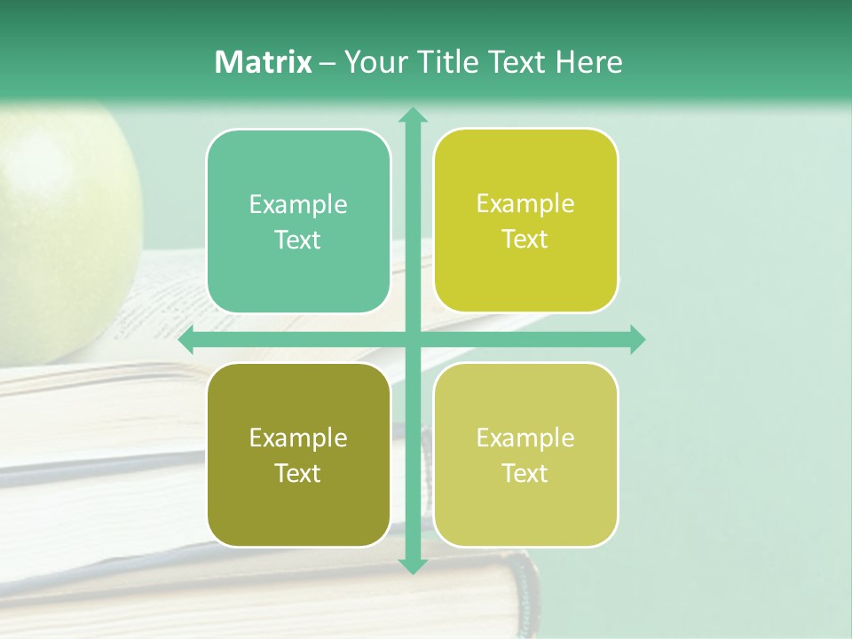 A Green Apple Sitting On Top Of A Stack Of Books PowerPoint Template