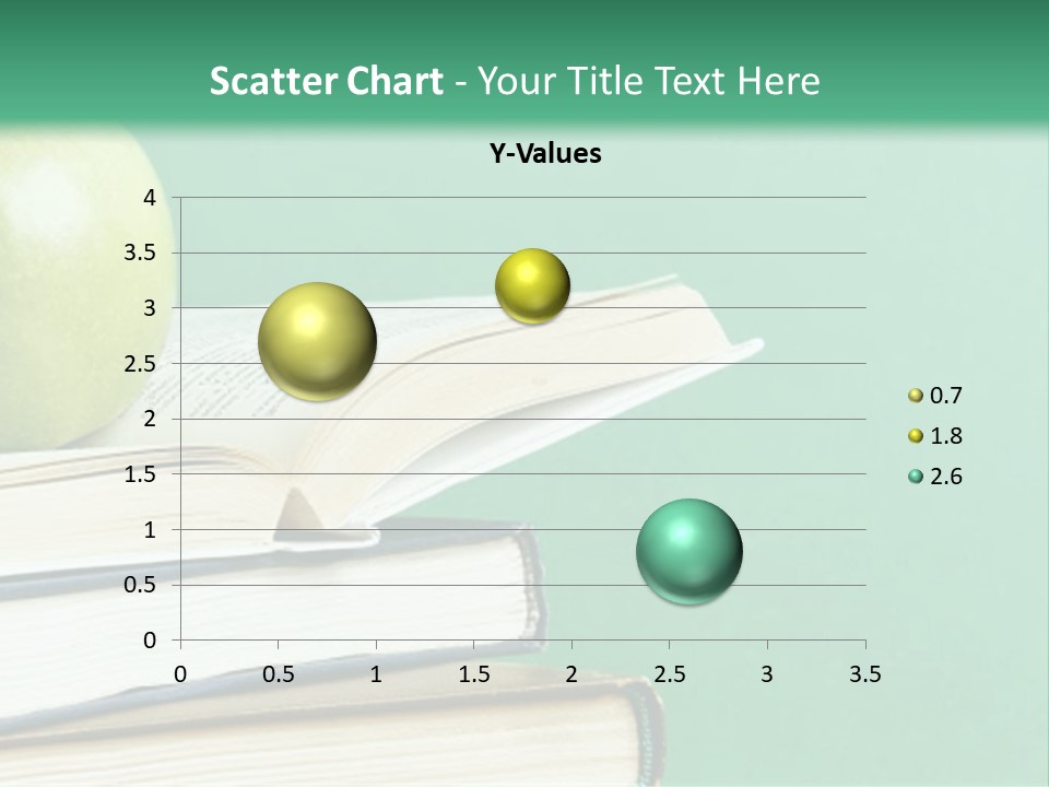 A Green Apple Sitting On Top Of A Stack Of Books PowerPoint Template