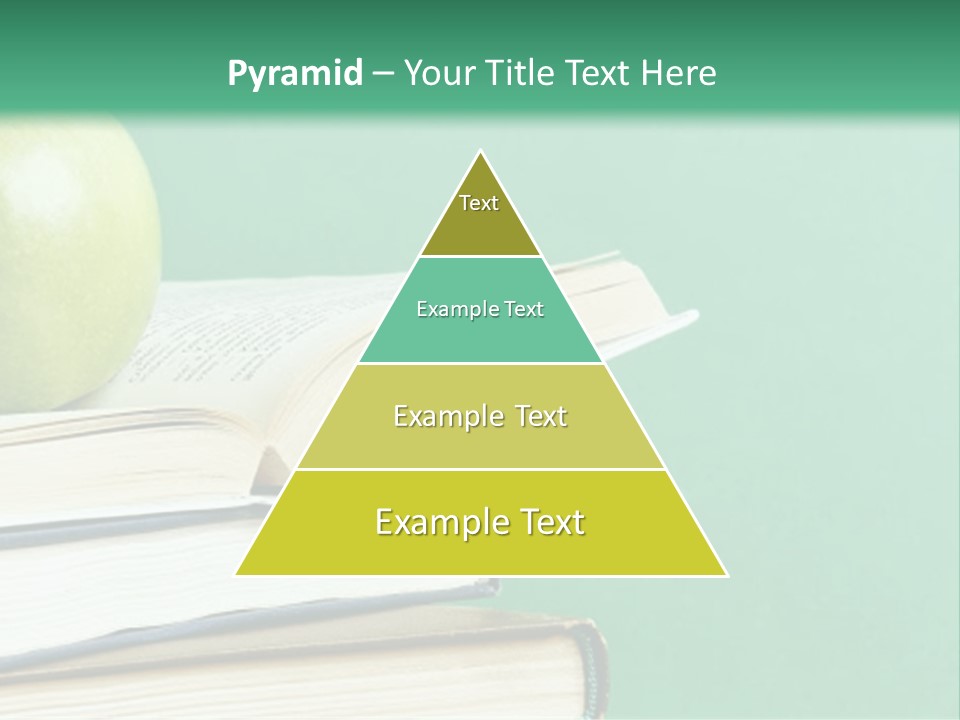 A Green Apple Sitting On Top Of A Stack Of Books PowerPoint Template
