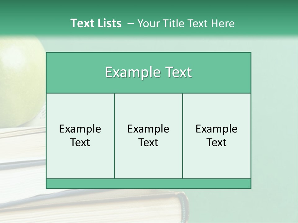 A Green Apple Sitting On Top Of A Stack Of Books PowerPoint Template
