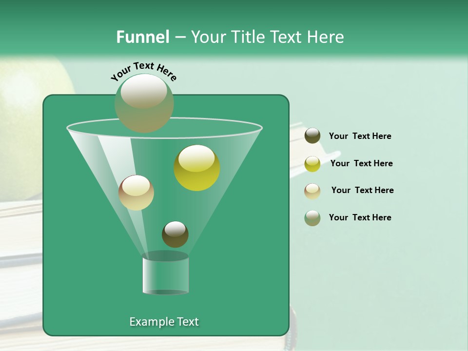 A Green Apple Sitting On Top Of A Stack Of Books PowerPoint Template