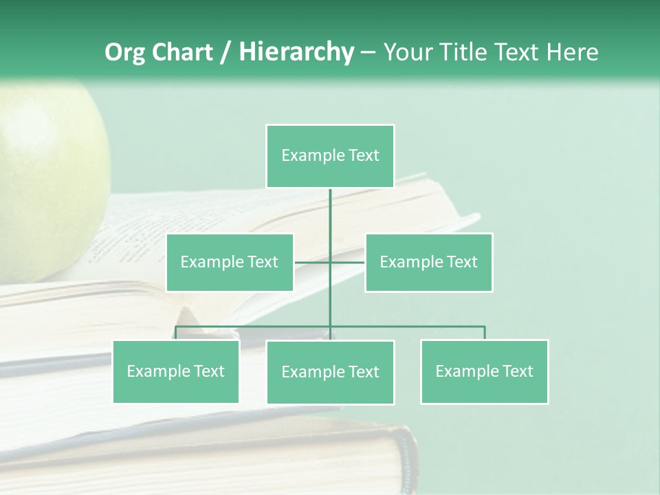 A Green Apple Sitting On Top Of A Stack Of Books PowerPoint Template