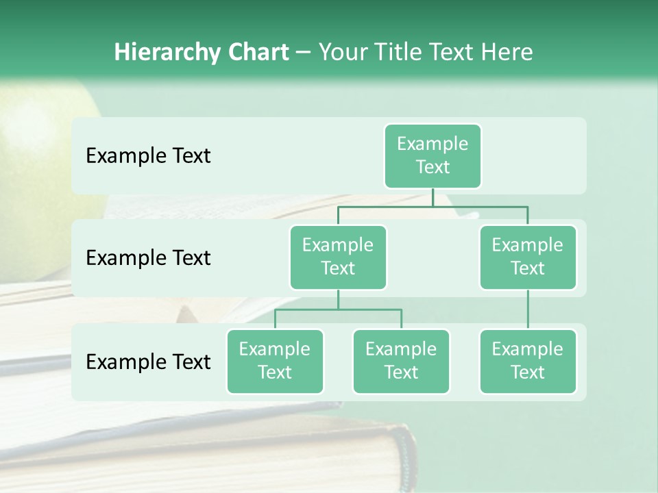 A Green Apple Sitting On Top Of A Stack Of Books PowerPoint Template
