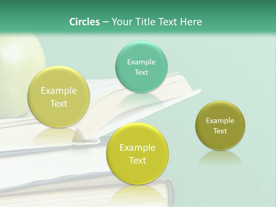 A Green Apple Sitting On Top Of A Stack Of Books PowerPoint Template