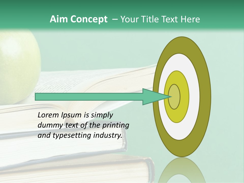 A Green Apple Sitting On Top Of A Stack Of Books PowerPoint Template