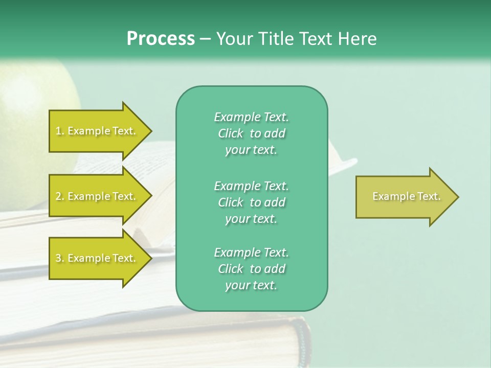 A Green Apple Sitting On Top Of A Stack Of Books PowerPoint Template