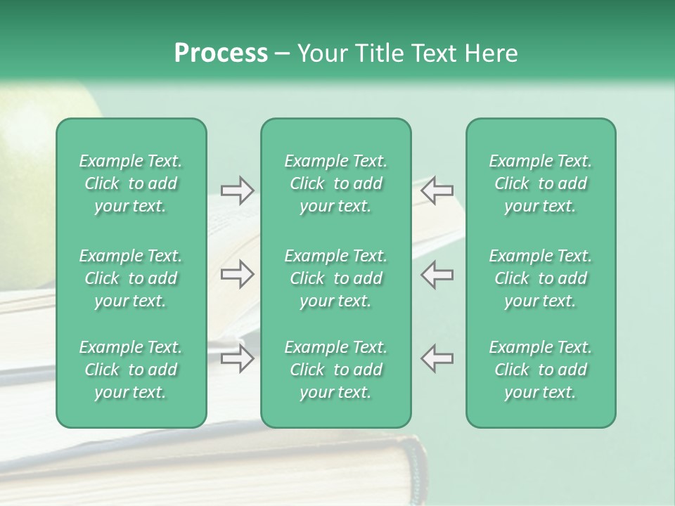 A Green Apple Sitting On Top Of A Stack Of Books PowerPoint Template