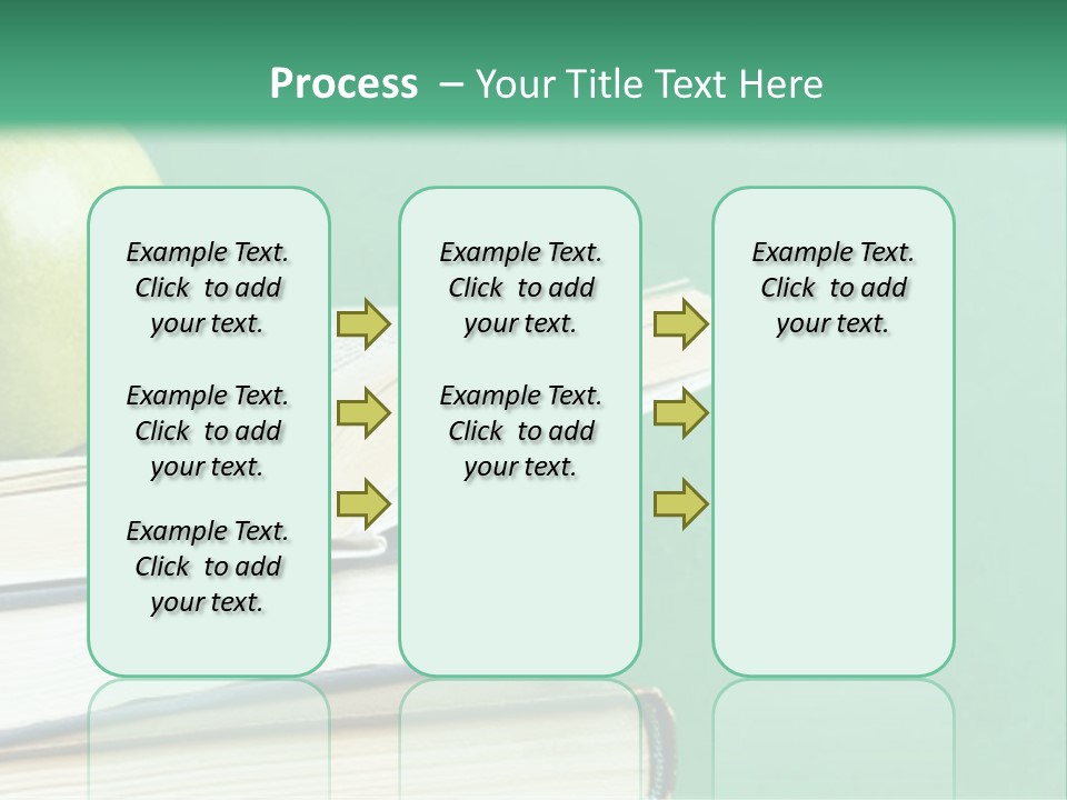 A Green Apple Sitting On Top Of A Stack Of Books PowerPoint Template