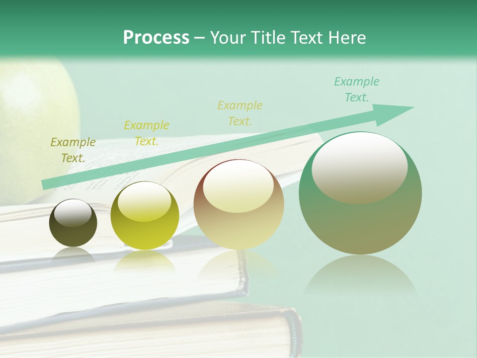 A Green Apple Sitting On Top Of A Stack Of Books PowerPoint Template