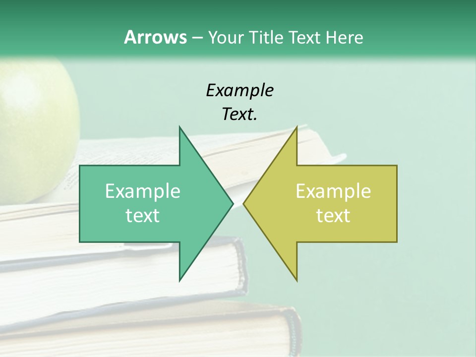 A Green Apple Sitting On Top Of A Stack Of Books PowerPoint Template