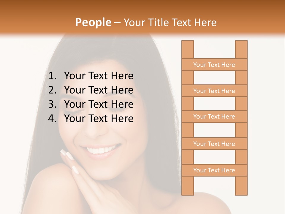 A Woman Smiling With Her Hands On Her Chest PowerPoint Template
