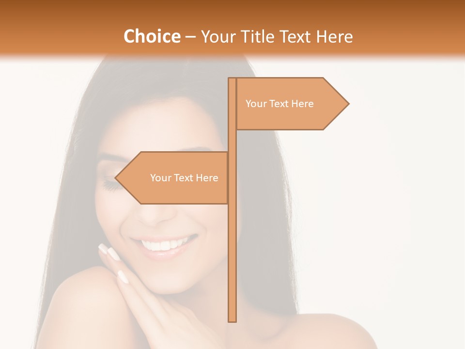 A Woman Smiling With Her Hands On Her Chest PowerPoint Template