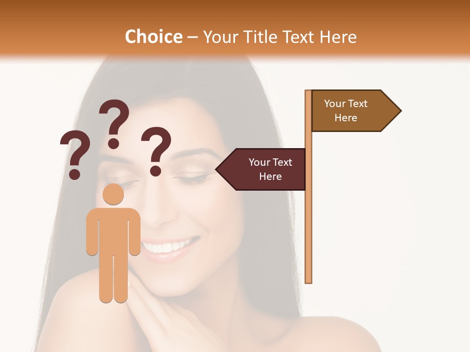 A Woman Smiling With Her Hands On Her Chest PowerPoint Template