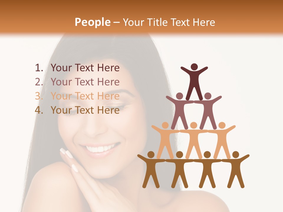 A Woman Smiling With Her Hands On Her Chest PowerPoint Template
