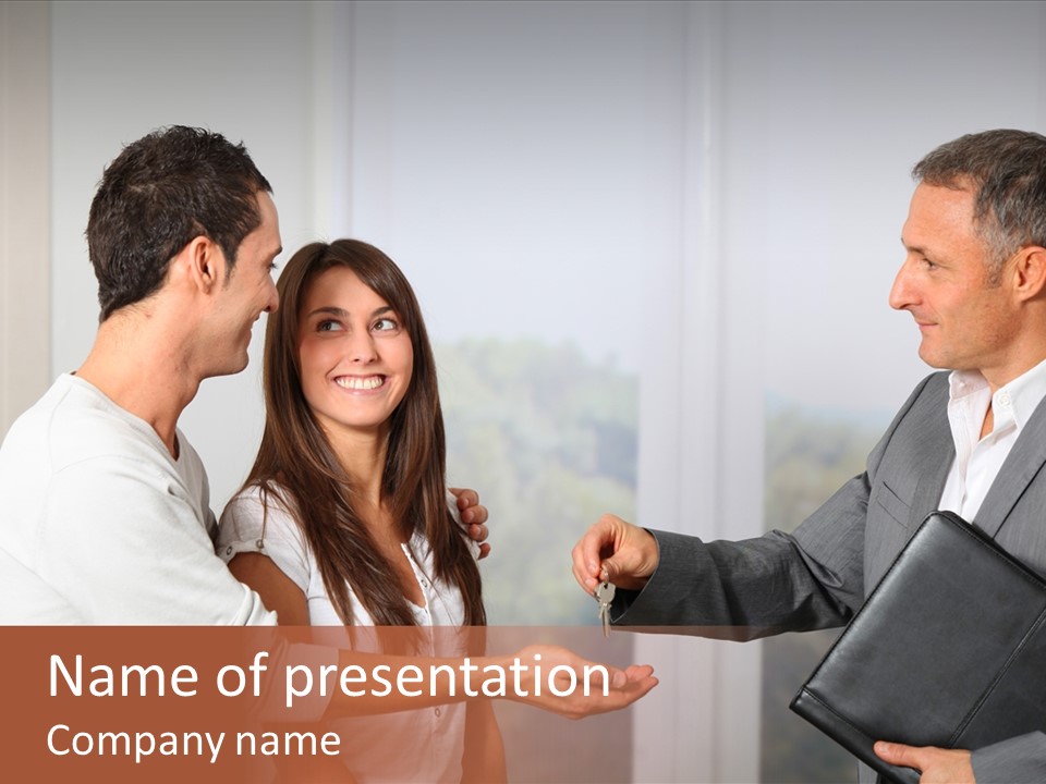 A Couple Of People Standing Next To Each Other PowerPoint Template