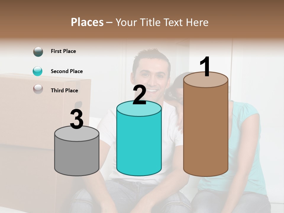 A Man And Woman Sitting On The Floor Next To Boxes PowerPoint Template