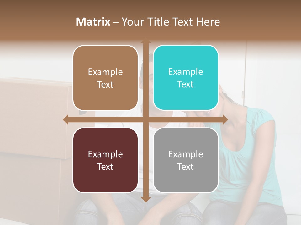 A Man And Woman Sitting On The Floor Next To Boxes PowerPoint Template