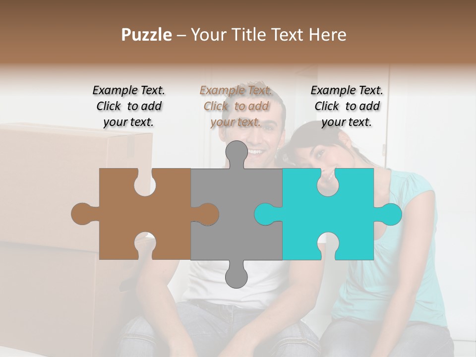 A Man And Woman Sitting On The Floor Next To Boxes PowerPoint Template