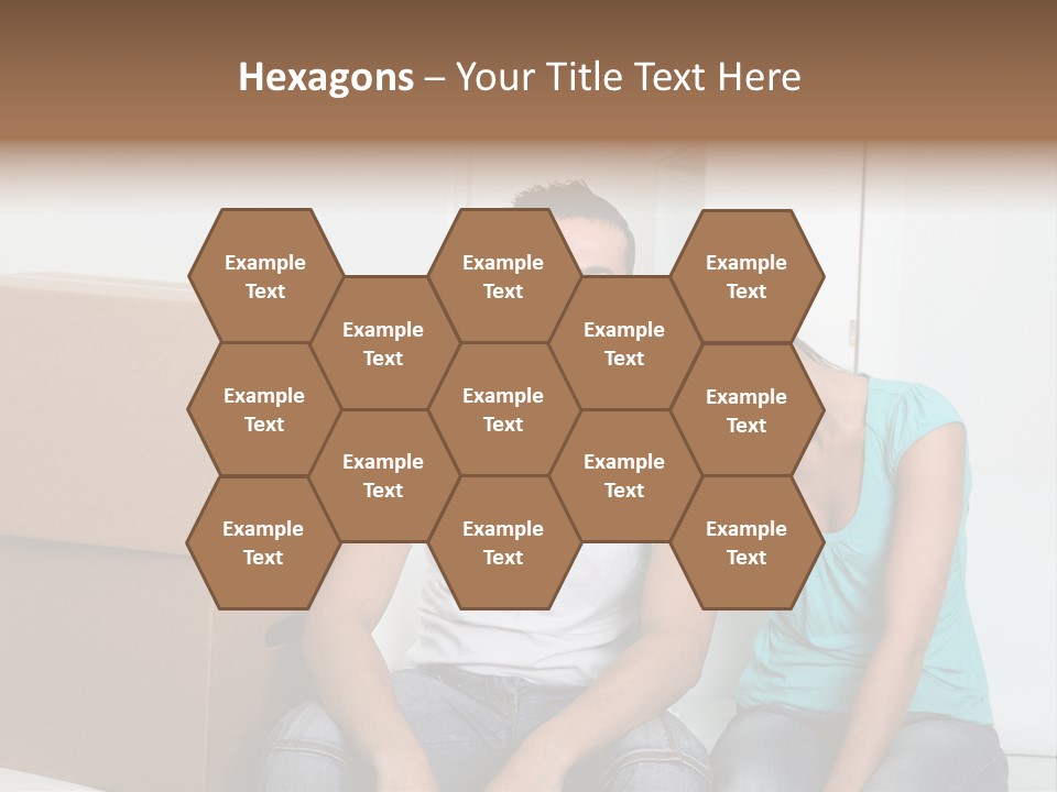 A Man And Woman Sitting On The Floor Next To Boxes PowerPoint Template