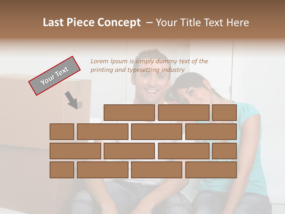 A Man And Woman Sitting On The Floor Next To Boxes PowerPoint Template