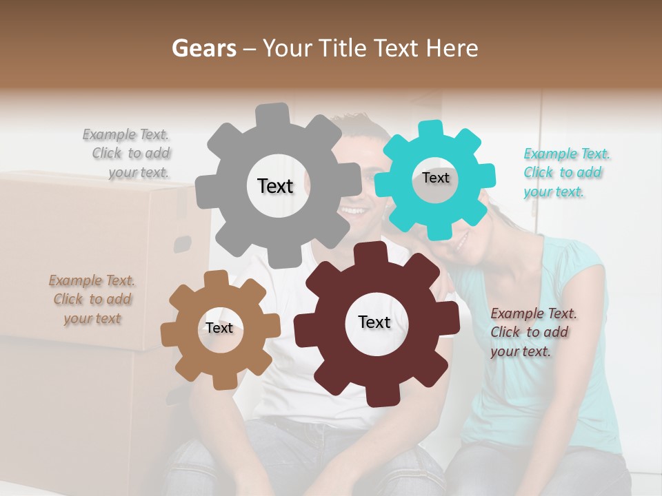 A Man And Woman Sitting On The Floor Next To Boxes PowerPoint Template