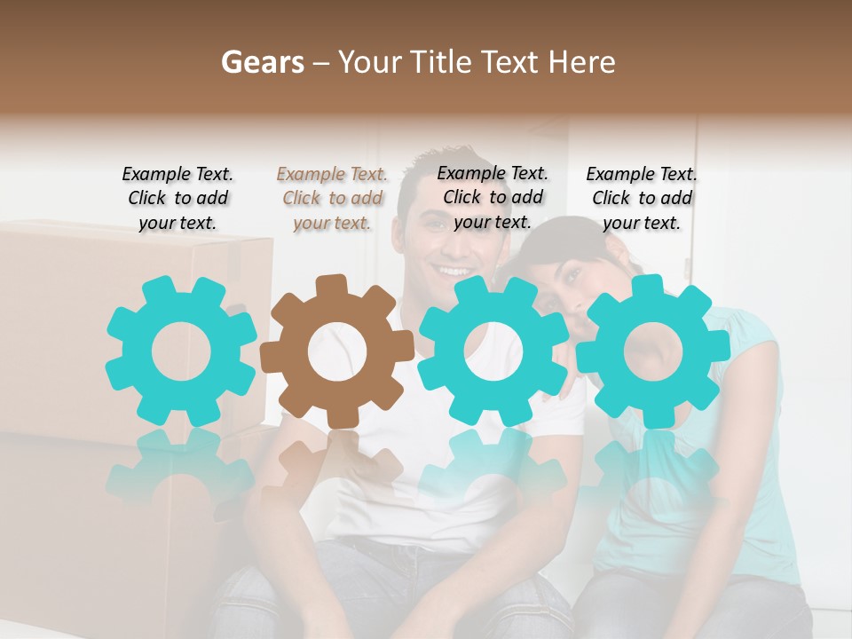 A Man And Woman Sitting On The Floor Next To Boxes PowerPoint Template