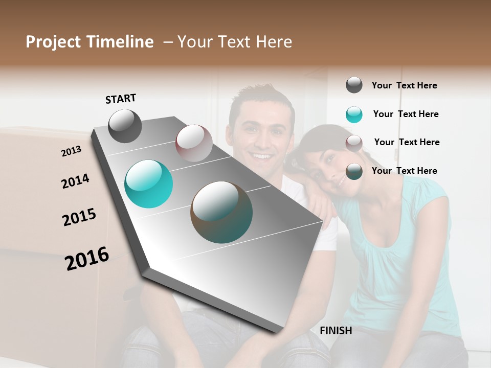 A Man And Woman Sitting On The Floor Next To Boxes PowerPoint Template