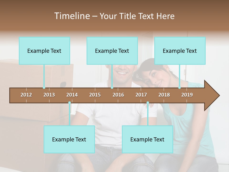 A Man And Woman Sitting On The Floor Next To Boxes PowerPoint Template