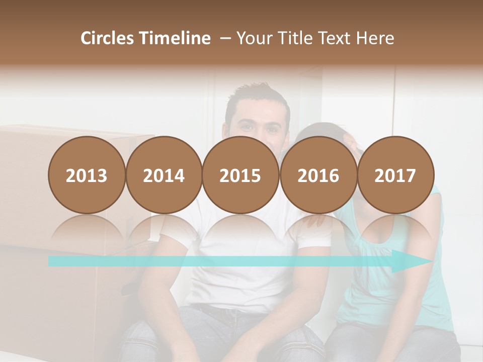 A Man And Woman Sitting On The Floor Next To Boxes PowerPoint Template