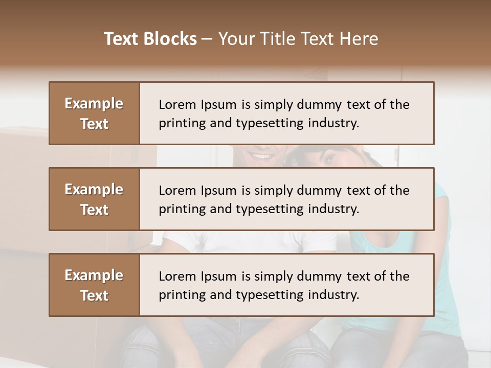 A Man And Woman Sitting On The Floor Next To Boxes PowerPoint Template