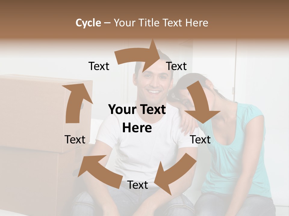 A Man And Woman Sitting On The Floor Next To Boxes PowerPoint Template