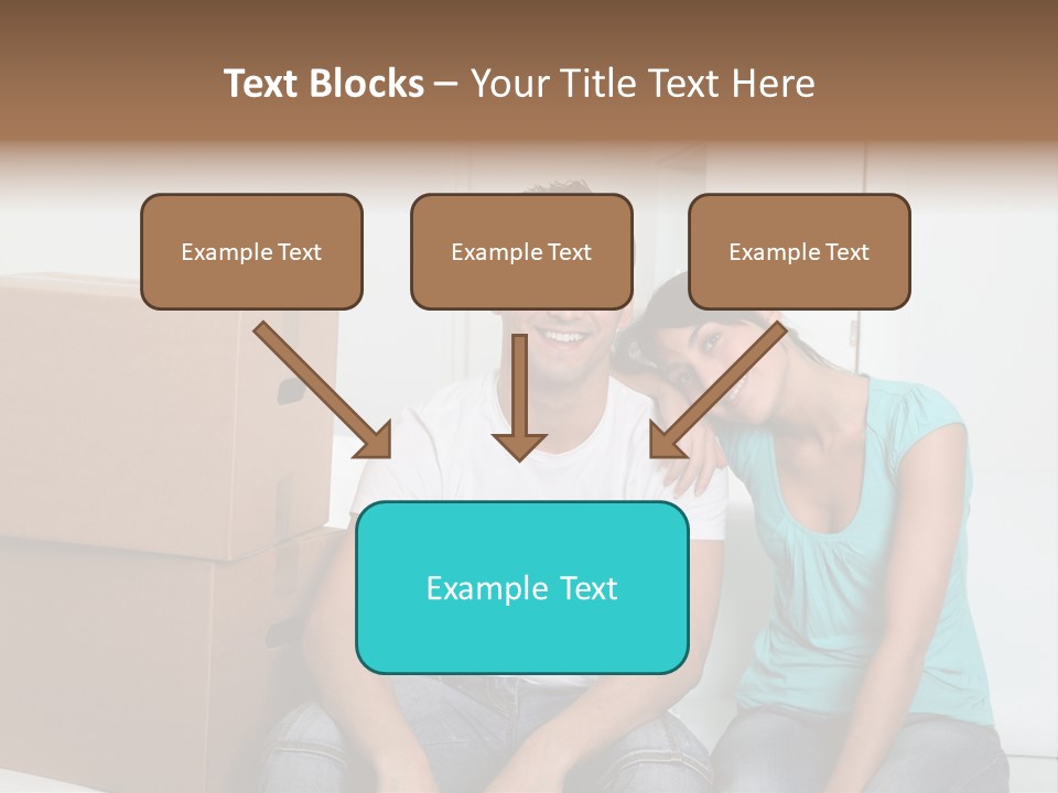 A Man And Woman Sitting On The Floor Next To Boxes PowerPoint Template
