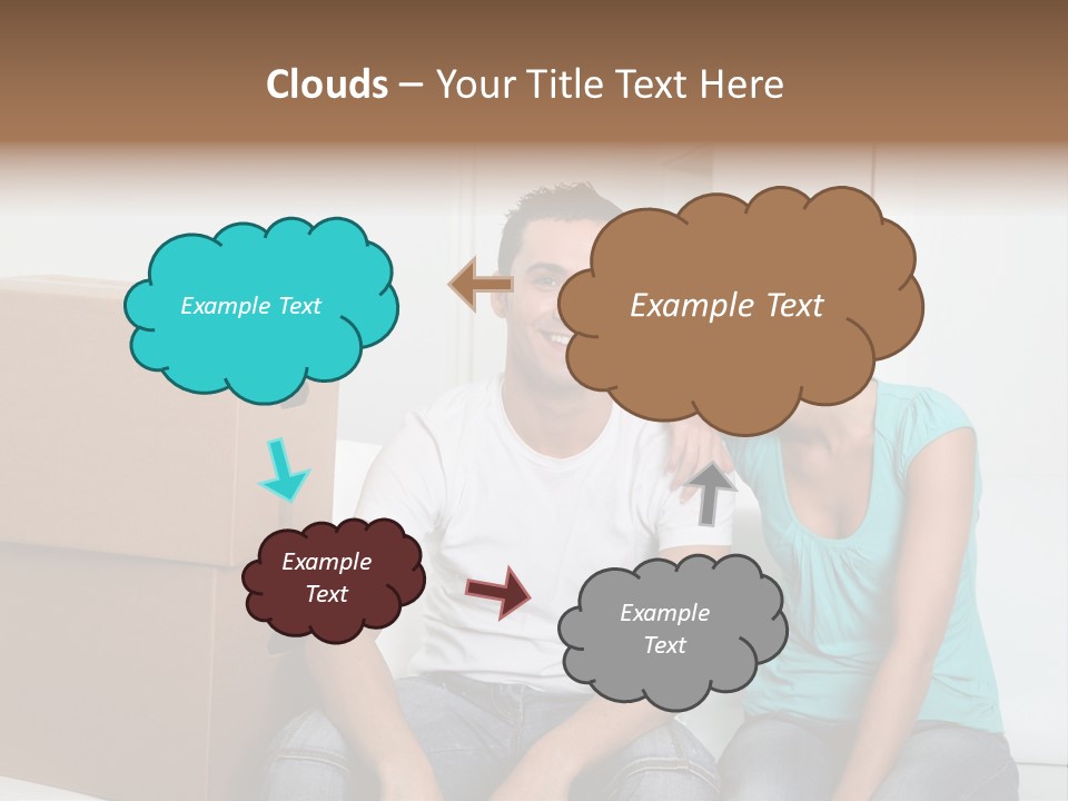 A Man And Woman Sitting On The Floor Next To Boxes PowerPoint Template