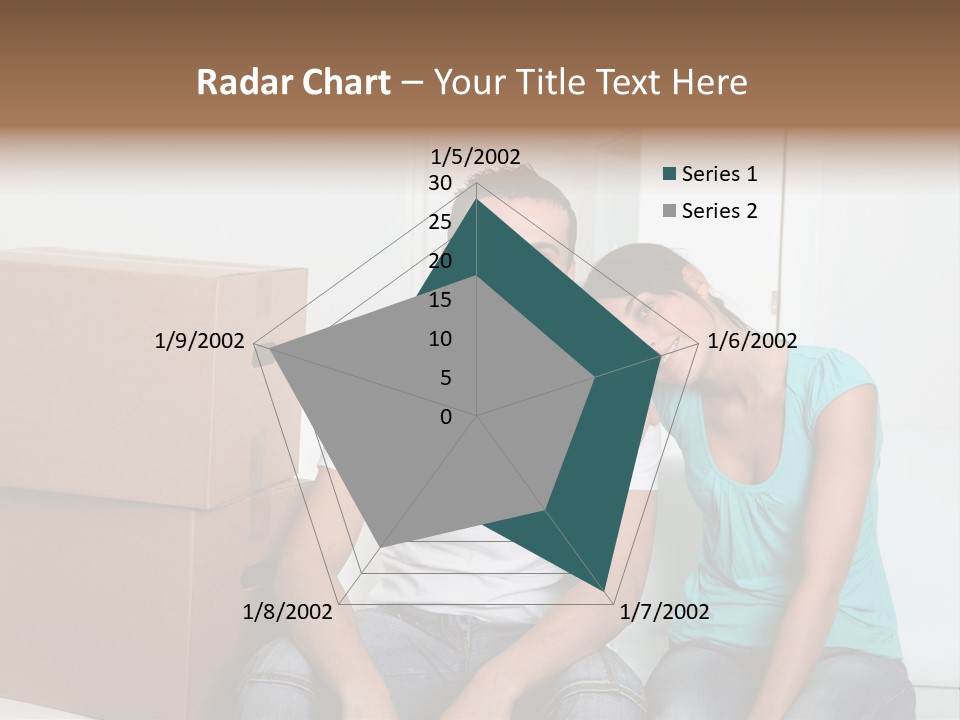 A Man And Woman Sitting On The Floor Next To Boxes PowerPoint Template