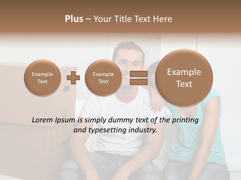 A Man And Woman Sitting On The Floor Next To Boxes PowerPoint Template