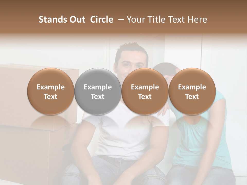 A Man And Woman Sitting On The Floor Next To Boxes PowerPoint Template