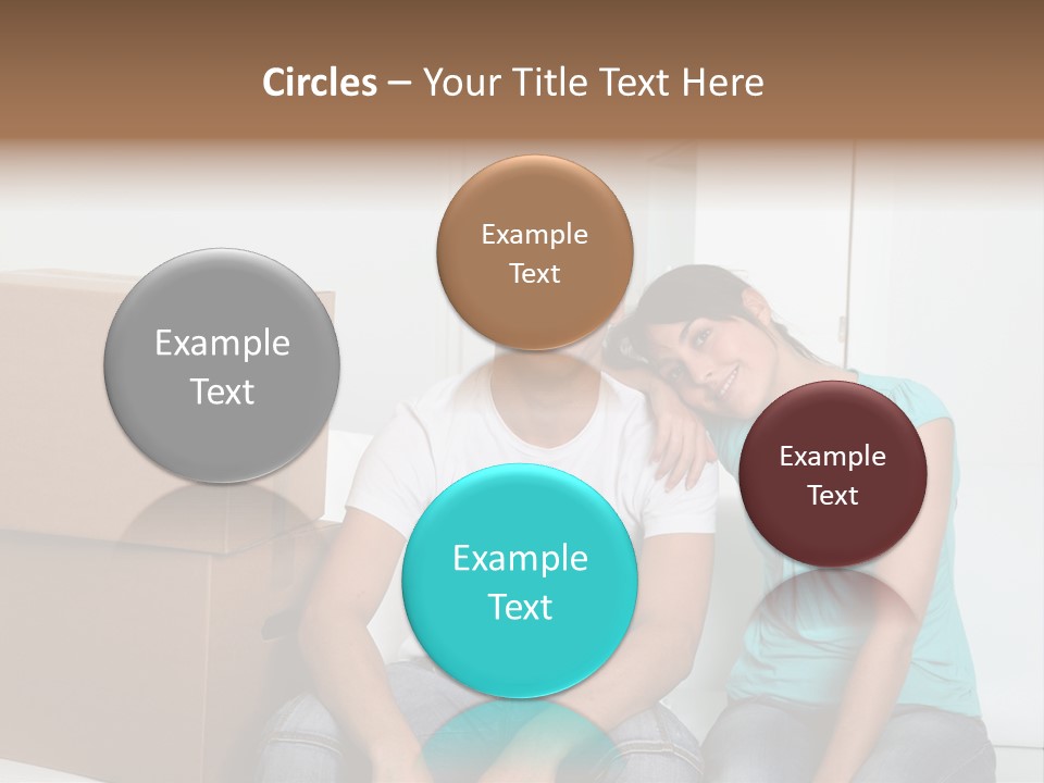 A Man And Woman Sitting On The Floor Next To Boxes PowerPoint Template