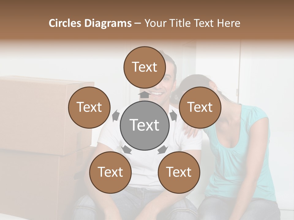 A Man And Woman Sitting On The Floor Next To Boxes PowerPoint Template