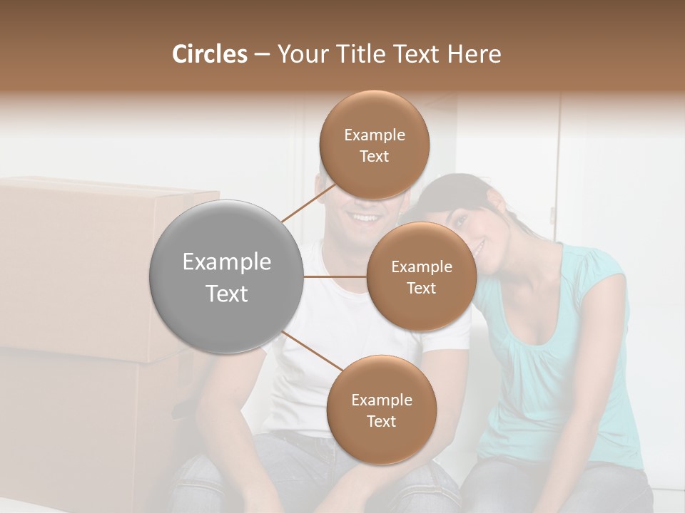 A Man And Woman Sitting On The Floor Next To Boxes PowerPoint Template