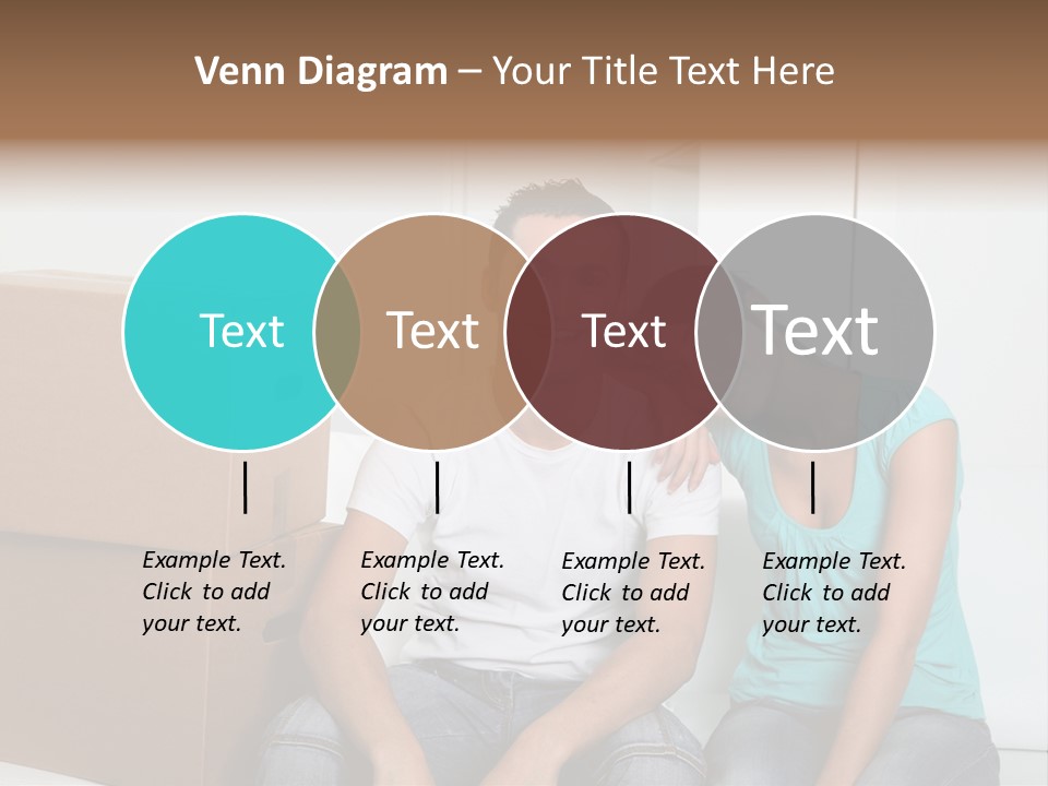 A Man And Woman Sitting On The Floor Next To Boxes PowerPoint Template