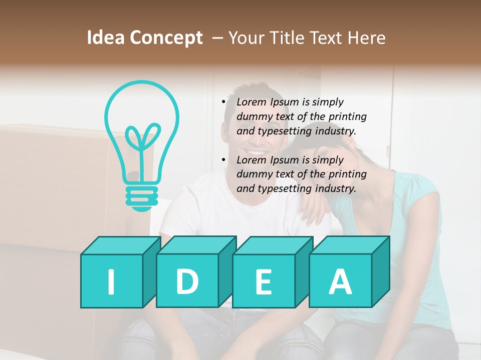 A Man And Woman Sitting On The Floor Next To Boxes PowerPoint Template