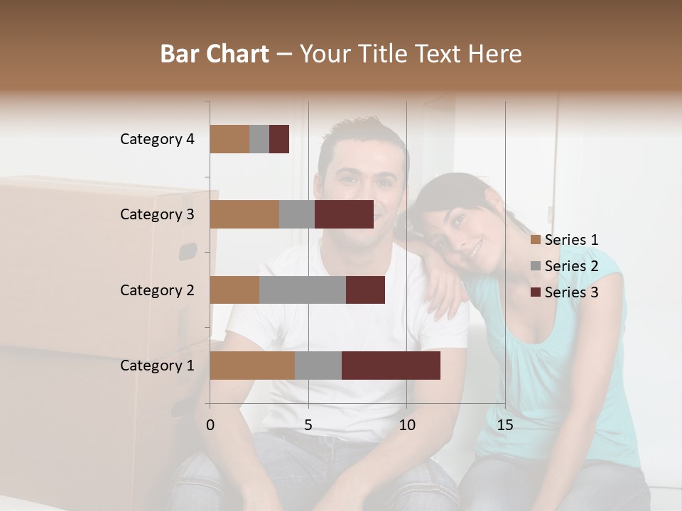A Man And Woman Sitting On The Floor Next To Boxes PowerPoint Template