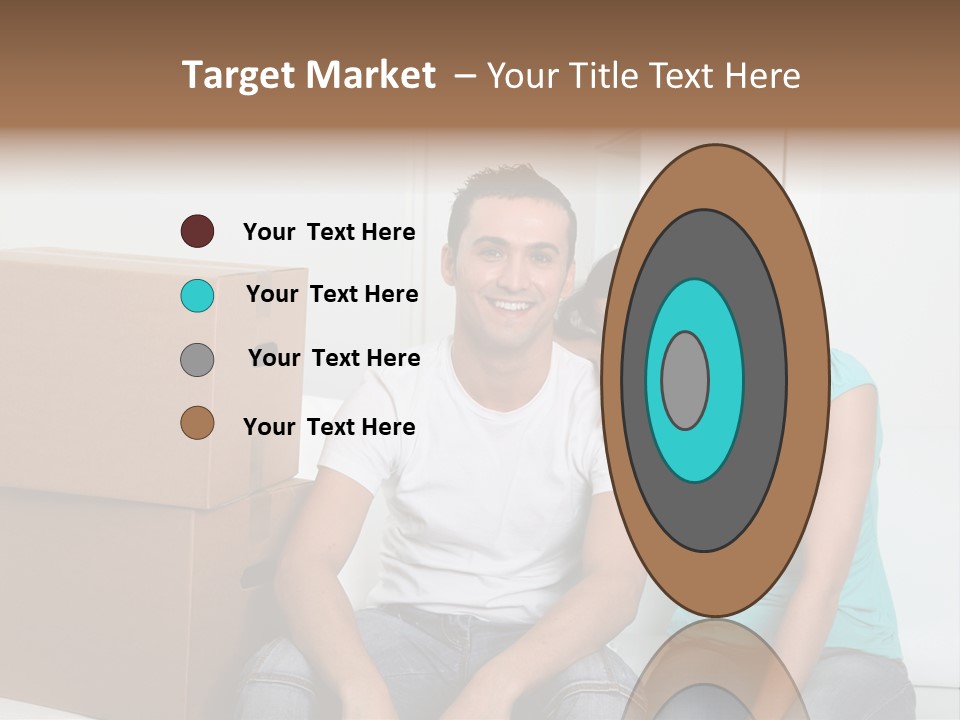 A Man And Woman Sitting On The Floor Next To Boxes PowerPoint Template